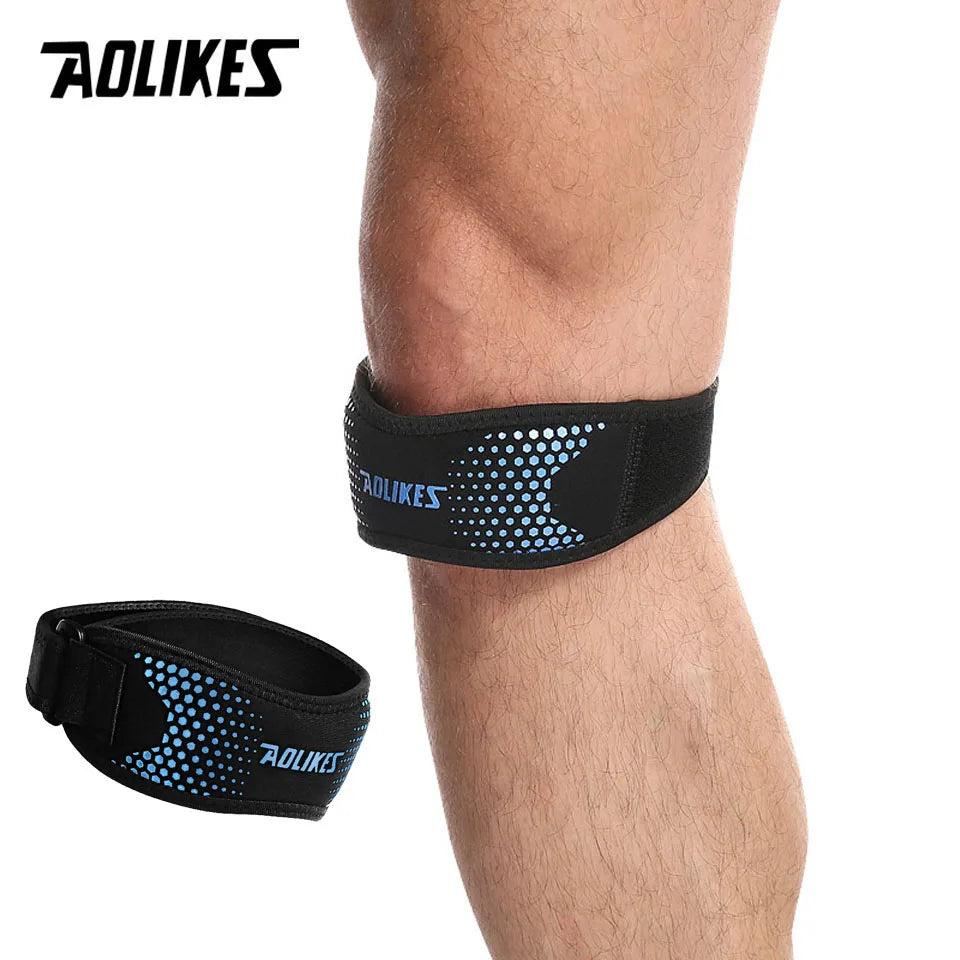 AOLIKES 1PCS Adjustable Knee Pad Knee Pain Relief Patella Stabilizer Brace Support for Hiking Soccer Basketball Running Sport