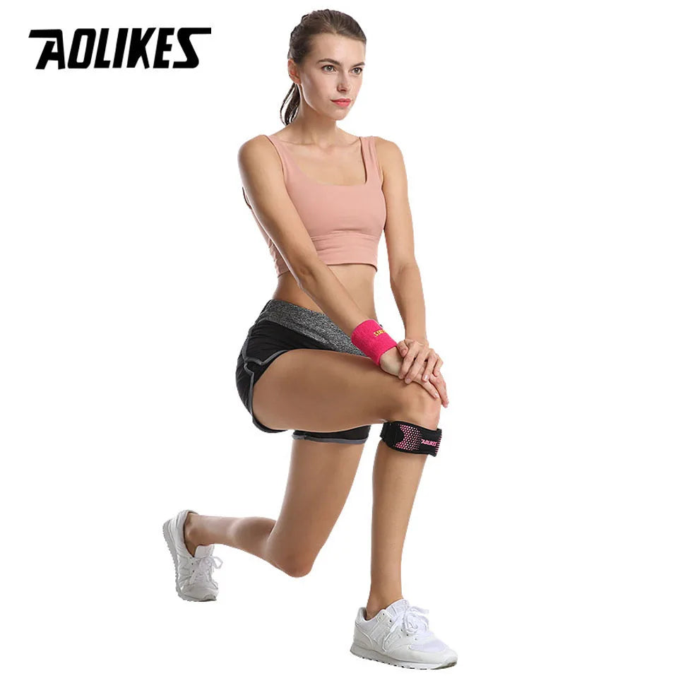 AOLIKES 1PCS Adjustable Knee Pad Knee Pain Relief Patella Stabilizer Brace Support for Hiking Soccer Basketball Running Sport
