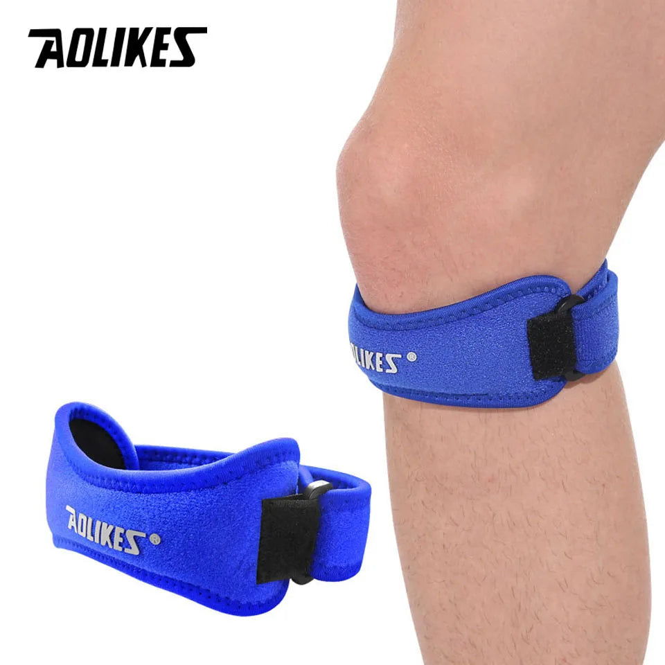 AOLIKES 1PCS Adjustable Knee Pad Knee Pain Relief Patella Stabilizer Brace Support for Hiking Soccer Basketball Running Sport