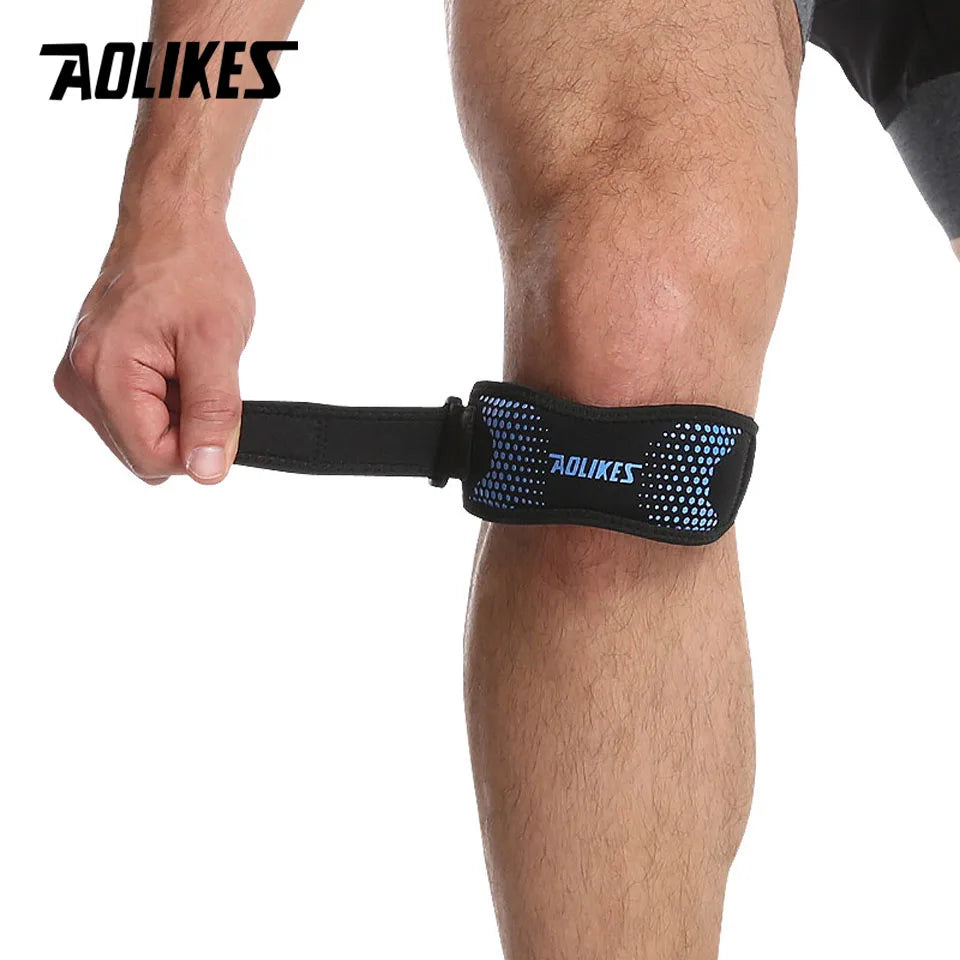 AOLIKES 1PCS Adjustable Knee Pad Knee Pain Relief Patella Stabilizer Brace Support for Hiking Soccer Basketball Running Sport