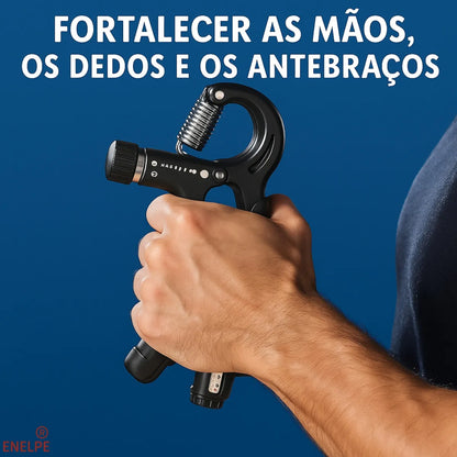 Hand Grip Ajustável 5–60 kg – Fortalecedor de Mãos e Antebraços com Contador Inteligente (Kit 5 em 1)