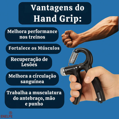 Hand Grip Ajustável 5–60 kg – Fortalecedor de Mãos e Antebraços com Contador Inteligente (Kit 5 em 1)