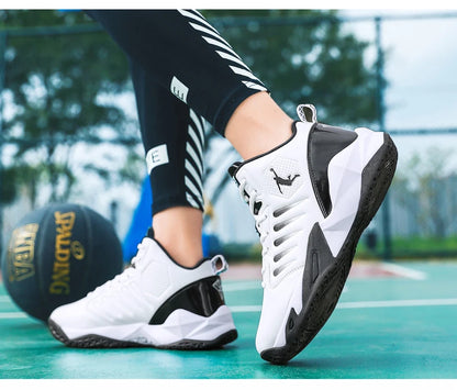 Men's Basketball Shoes Breathable Cushioning Non-Slip Wearable Sports Shoes Gym Training Athletic Basketball Sneakers for Women
