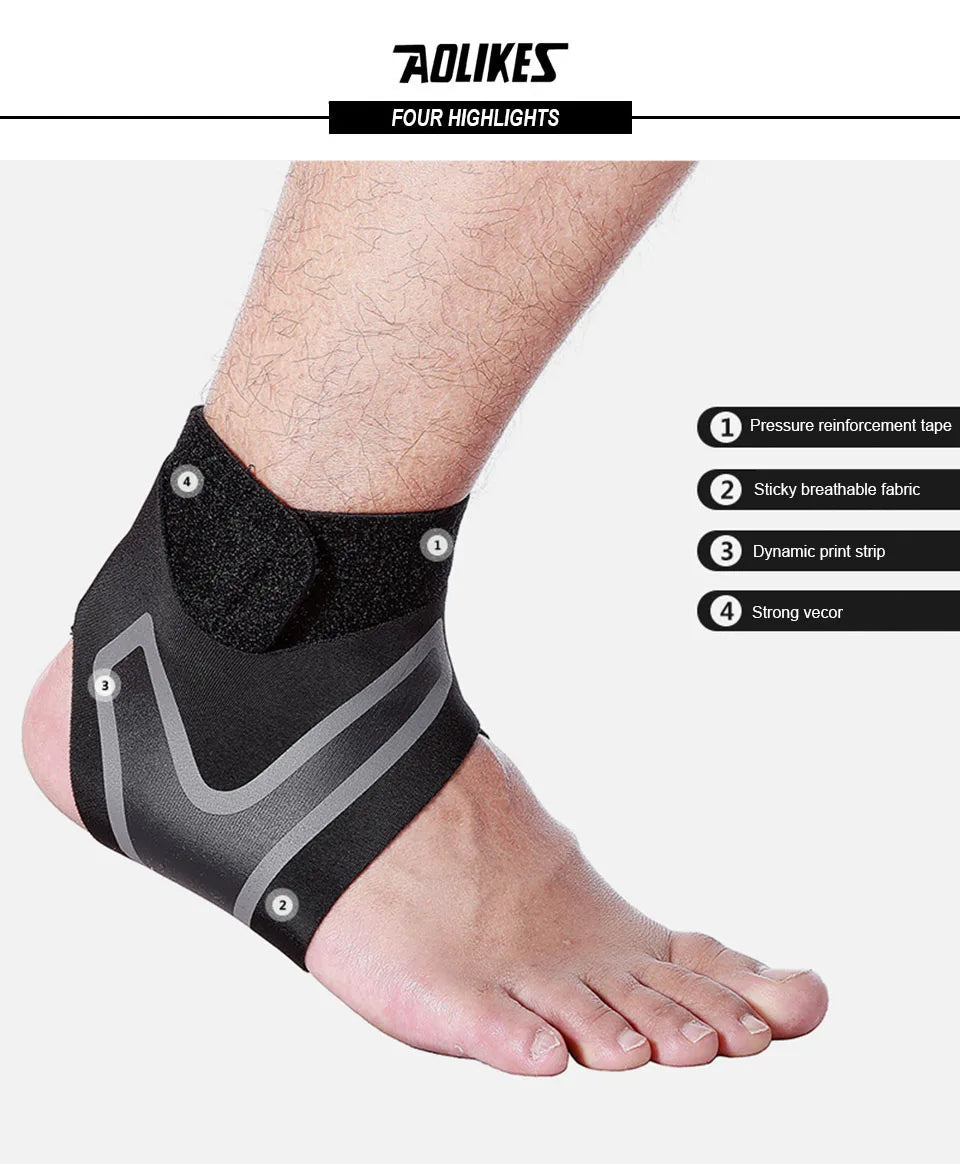 AOLIKES Ankle Support Brace,Elasticity Free Adjustment Protection Foot Bandage,Sprain Prevention Sport Fitness Guard Band