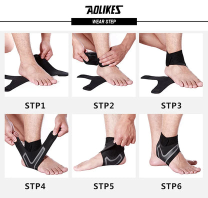 AOLIKES Ankle Support Brace,Elasticity Free Adjustment Protection Foot Bandage,Sprain Prevention Sport Fitness Guard Band