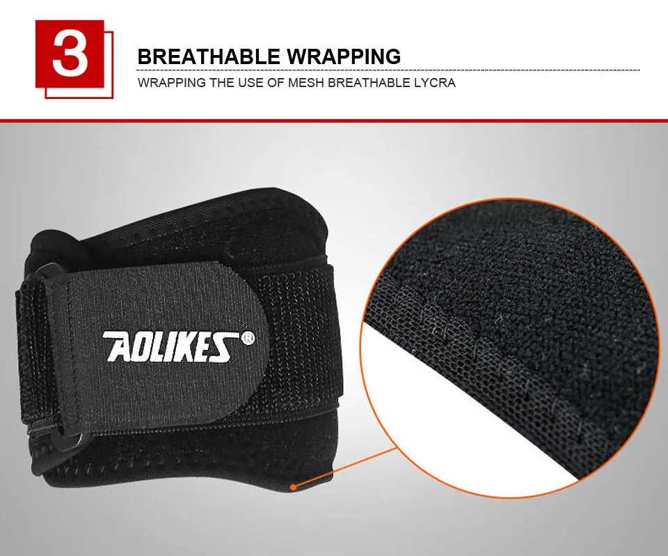 AOLIKES 1PCS Adjustbale Tennis Elbow Support Guard Pads Golfer's Strap Elbow Lateral Pain Syndrome Epicondylitis Brace