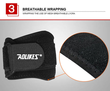 AOLIKES 1PCS Adjustbale Tennis Elbow Support Guard Pads Golfer's Strap Elbow Lateral Pain Syndrome Epicondylitis Brace