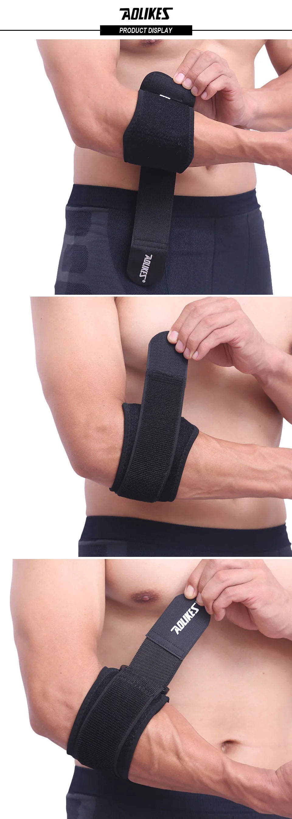 AOLIKES 1PCS Adjustbale Tennis Elbow Support Guard Pads Golfer's Strap Elbow Lateral Pain Syndrome Epicondylitis Brace