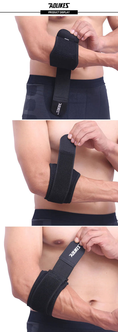 AOLIKES 1PCS Adjustbale Tennis Elbow Support Guard Pads Golfer's Strap Elbow Lateral Pain Syndrome Epicondylitis Brace