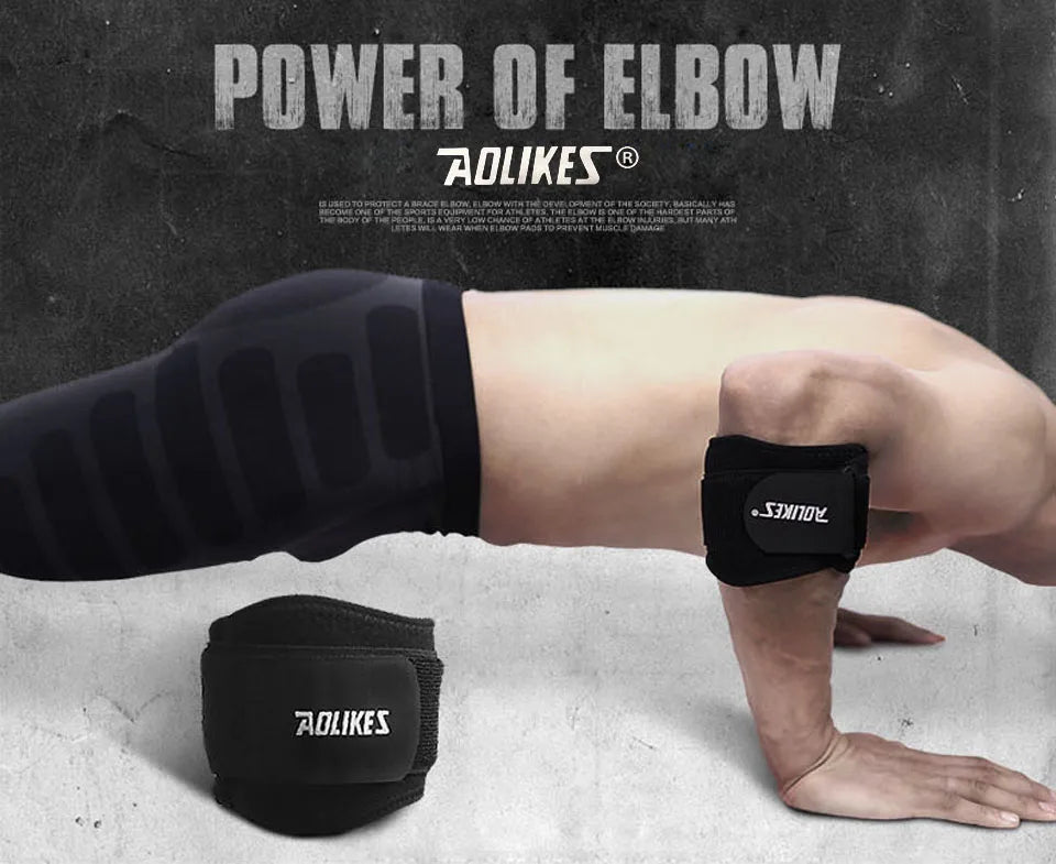 AOLIKES 1PCS Adjustbale Tennis Elbow Support Guard Pads Golfer's Strap Elbow Lateral Pain Syndrome Epicondylitis Brace