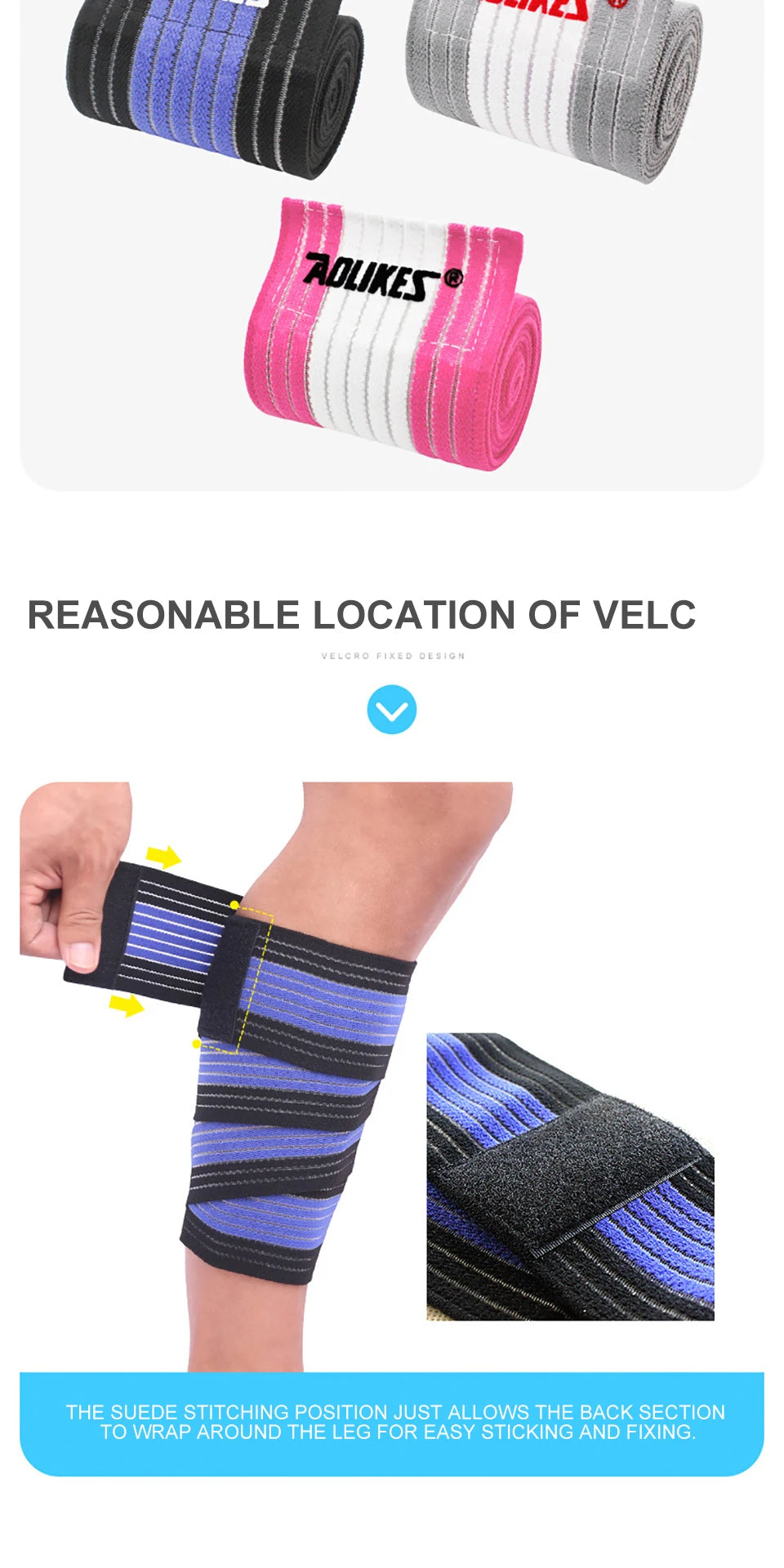 AOLIKES 1PCS 40-180cm Compression Bandage Protector Knee Support Brace Sports Elastic Elbow Straps Leg Bands Elast Bandag