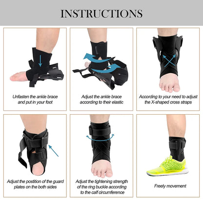 Ankle Brace-Stirrup Ankle Splint- Adjustable Rigid Stabilizer for Sprains Tendonitis Post-Op Cast Support and Injury Protection