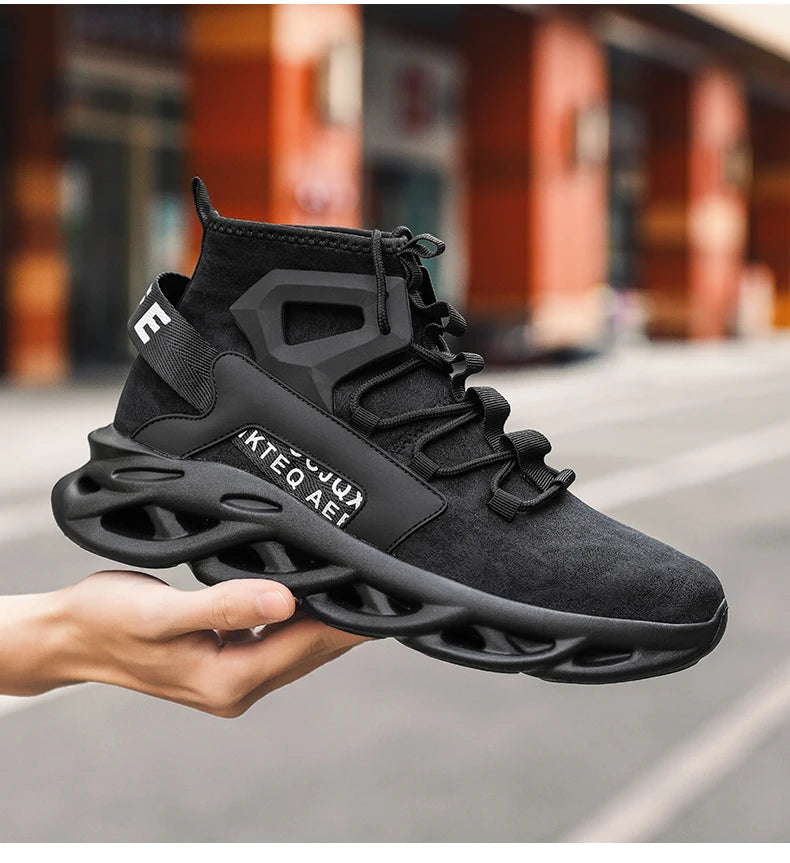 Men's lightweight, breathable, comfortable, soft, fashionable, minimalist high top outdoor sports shoes