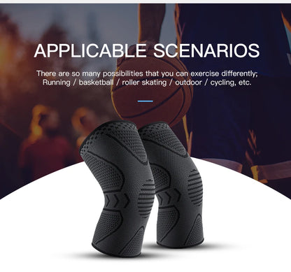 1piece Fitness Running Cycling Knee Braces Elastic Nylon Knee Brace For Sports Compression Knee Pad Sleeve Basketball Volleyball