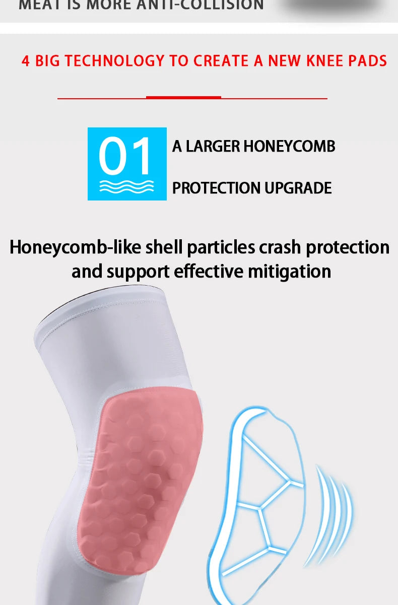 1 Piece Lightweight Cooling Honeycomb Knee Support Pads for Basketball Cycling