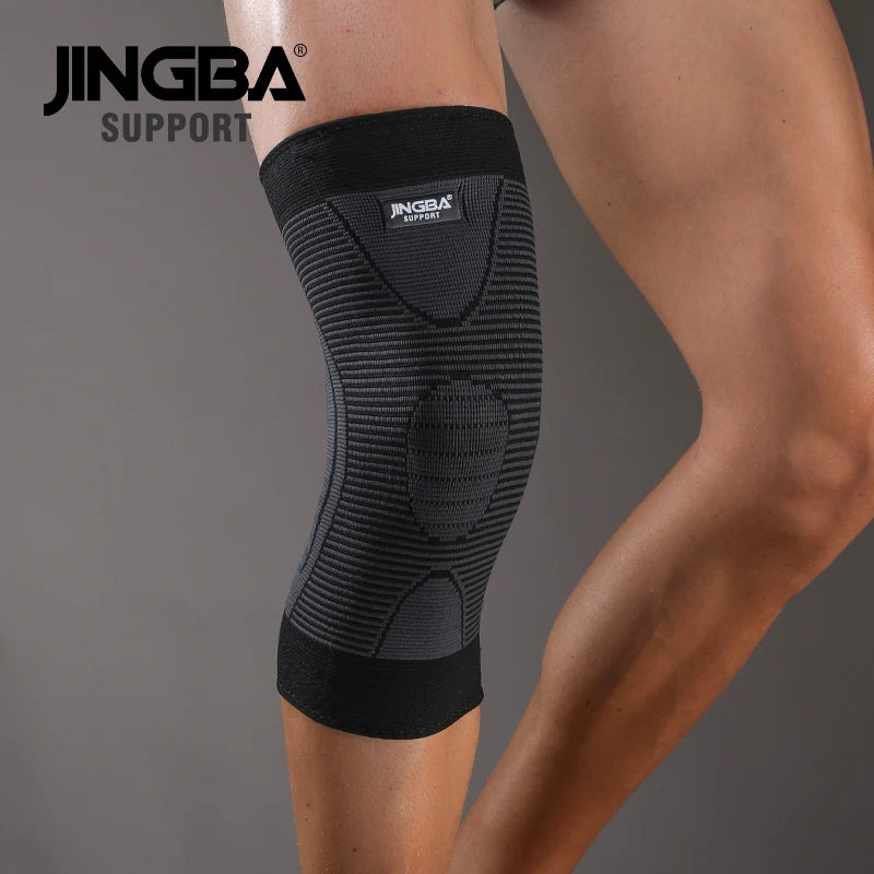 Joelheira de Compressão Elástica JINGBA SUPPORT – Suporte e Proteção para Seus Treinos
