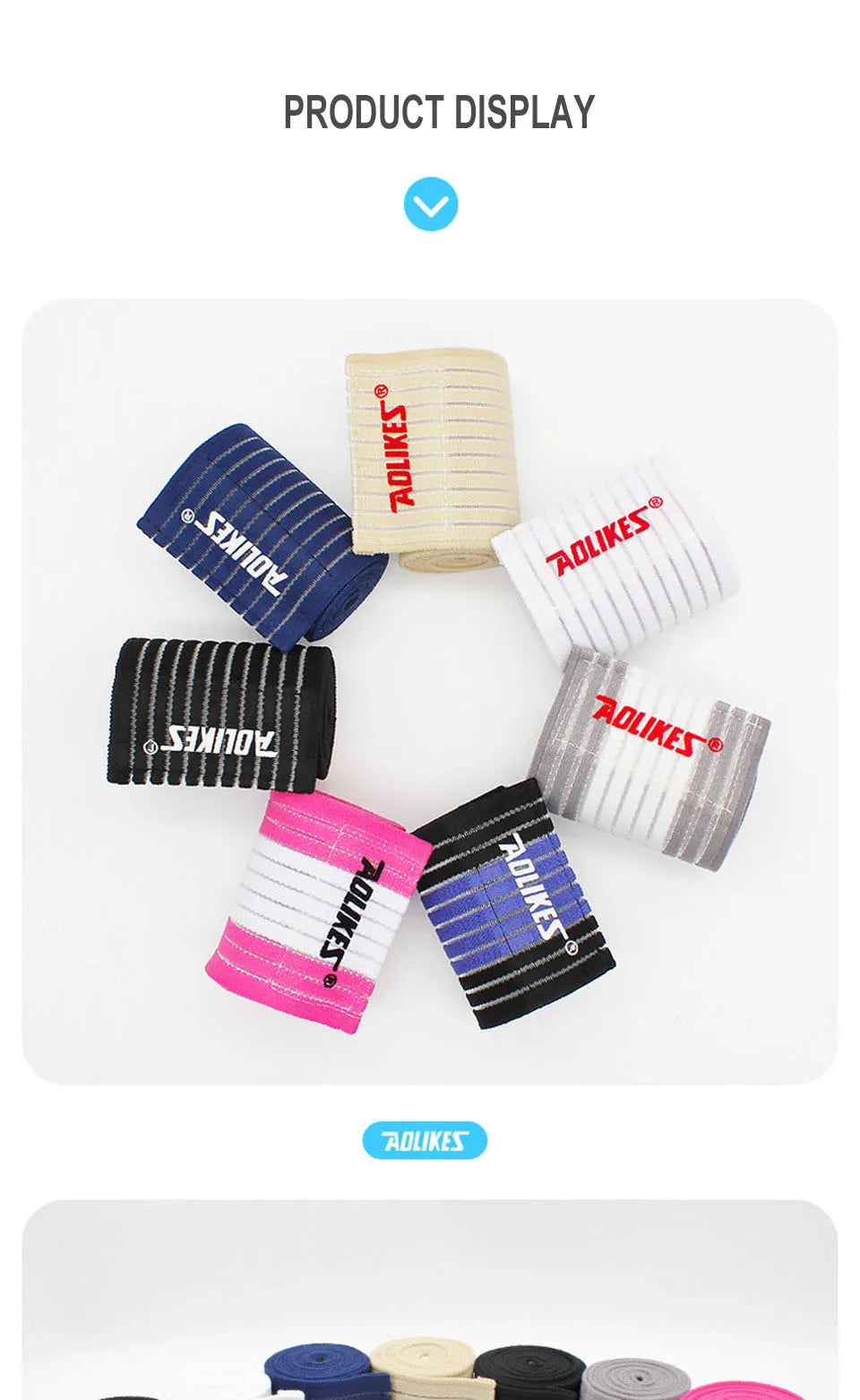 AOLIKES 1PCS 40-180cm Compression Bandage Protector Knee Support Brace Sports Elastic Elbow Straps Leg Bands Elast Bandag