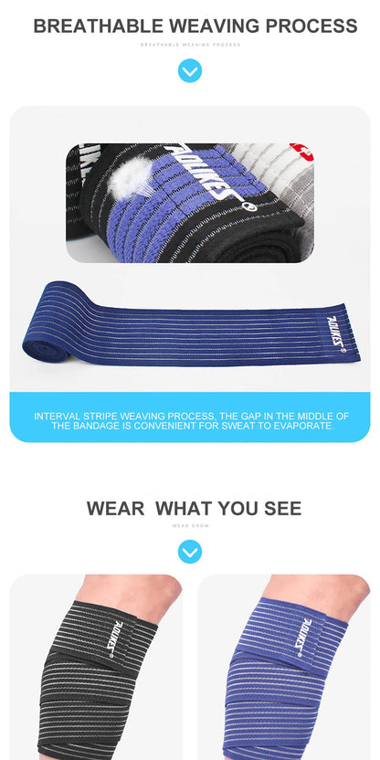 AOLIKES 1PCS 40-180cm Compression Bandage Protector Knee Support Brace Sports Elastic Elbow Straps Leg Bands Elast Bandag