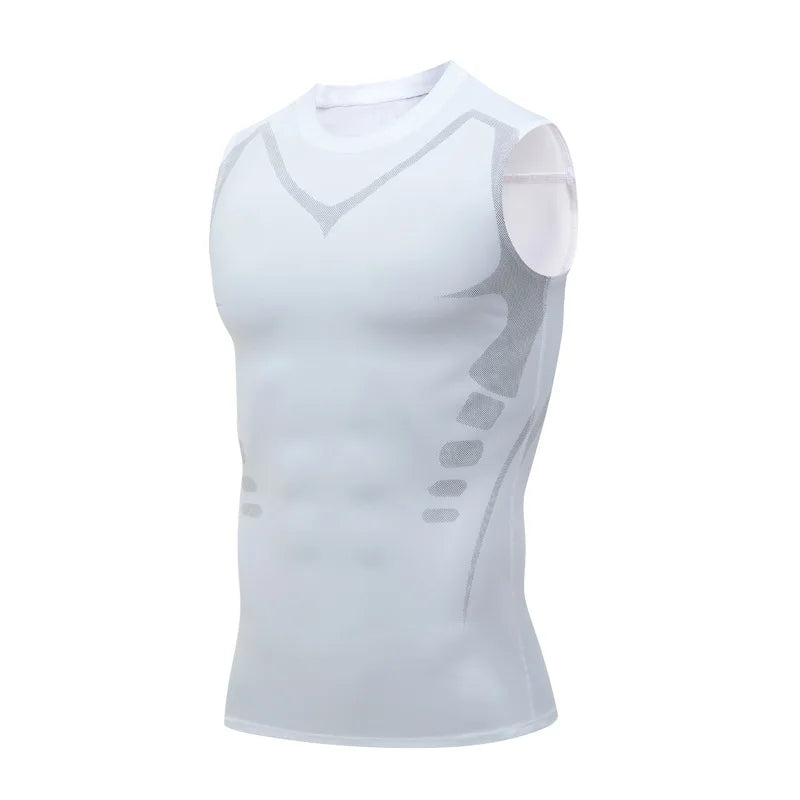Sports Vest Men's Running Short-sleeved Quick-drying Sleeveless Ice Silk T-shirt Basketball Training Fitness Clothes Summer Thin