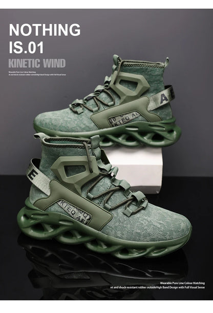 Men's lightweight, breathable, comfortable, soft, fashionable, minimalist high top outdoor sports shoes