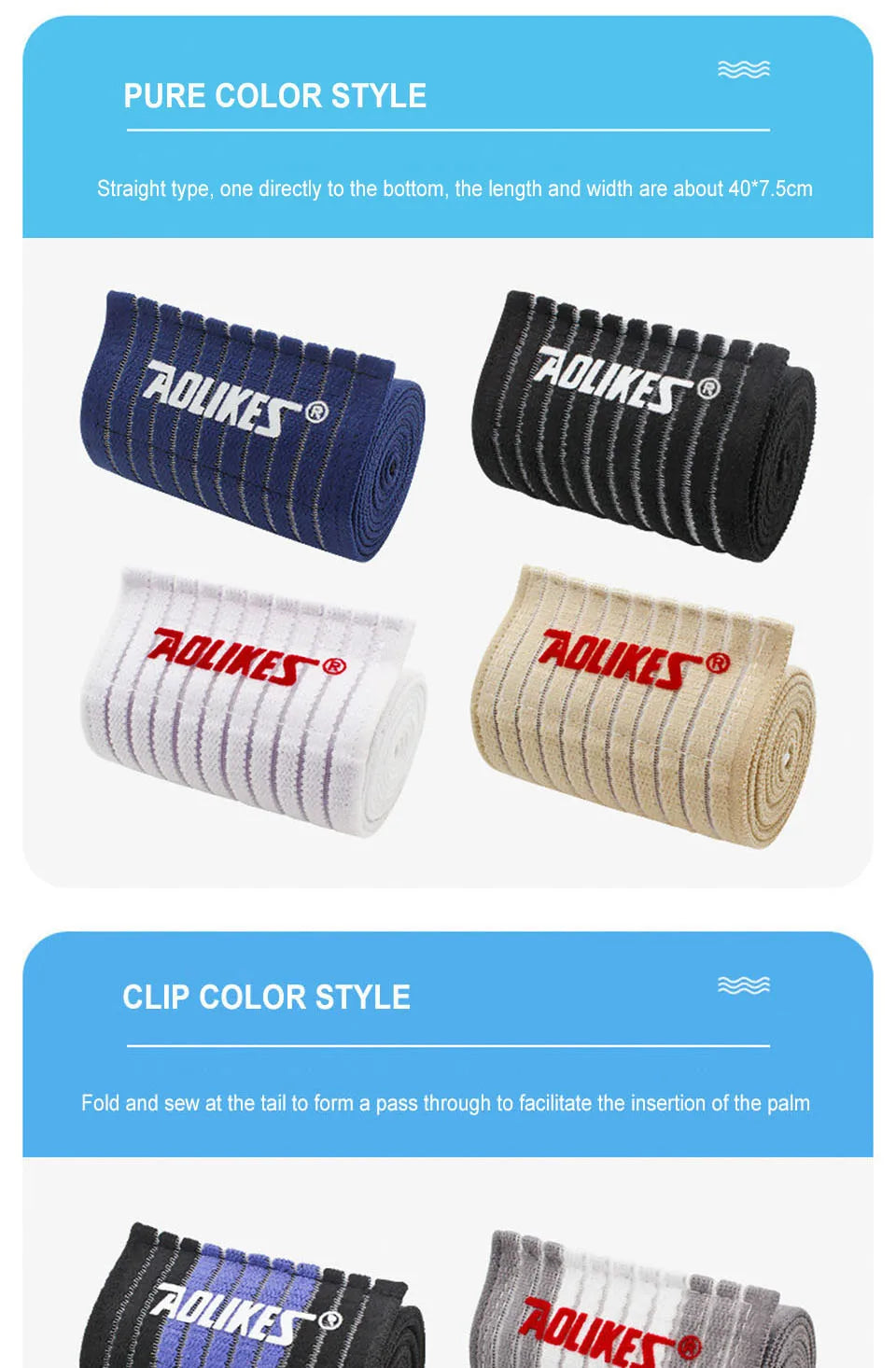 AOLIKES 1PCS 40-180cm Compression Bandage Protector Knee Support Brace Sports Elastic Elbow Straps Leg Bands Elast Bandag