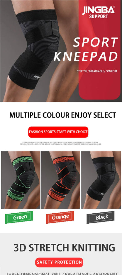 1 Pc Elastic Breathable Knee Support Sleeve with Adjustable Straps