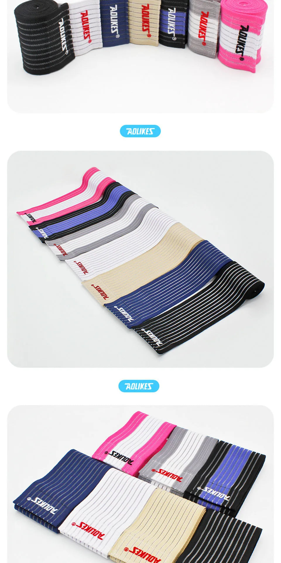 AOLIKES 1PCS 40-180cm Compression Bandage Protector Knee Support Brace Sports Elastic Elbow Straps Leg Bands Elast Bandag