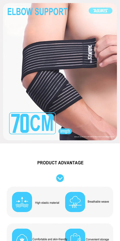 AOLIKES 1PCS 40-180cm Compression Bandage Protector Knee Support Brace Sports Elastic Elbow Straps Leg Bands Elast Bandag