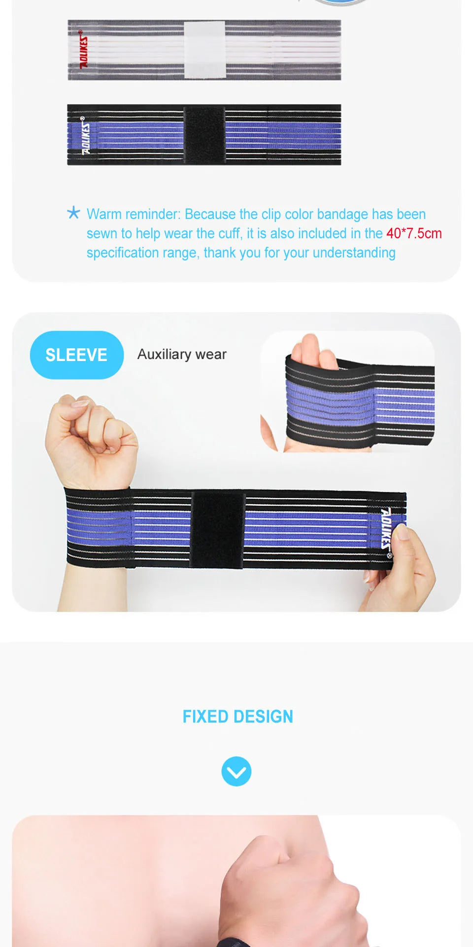 AOLIKES 1PCS 40-180cm Compression Bandage Protector Knee Support Brace Sports Elastic Elbow Straps Leg Bands Elast Bandag