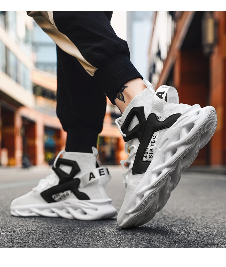 Men's lightweight, breathable, comfortable, soft, fashionable, minimalist high top outdoor sports shoes