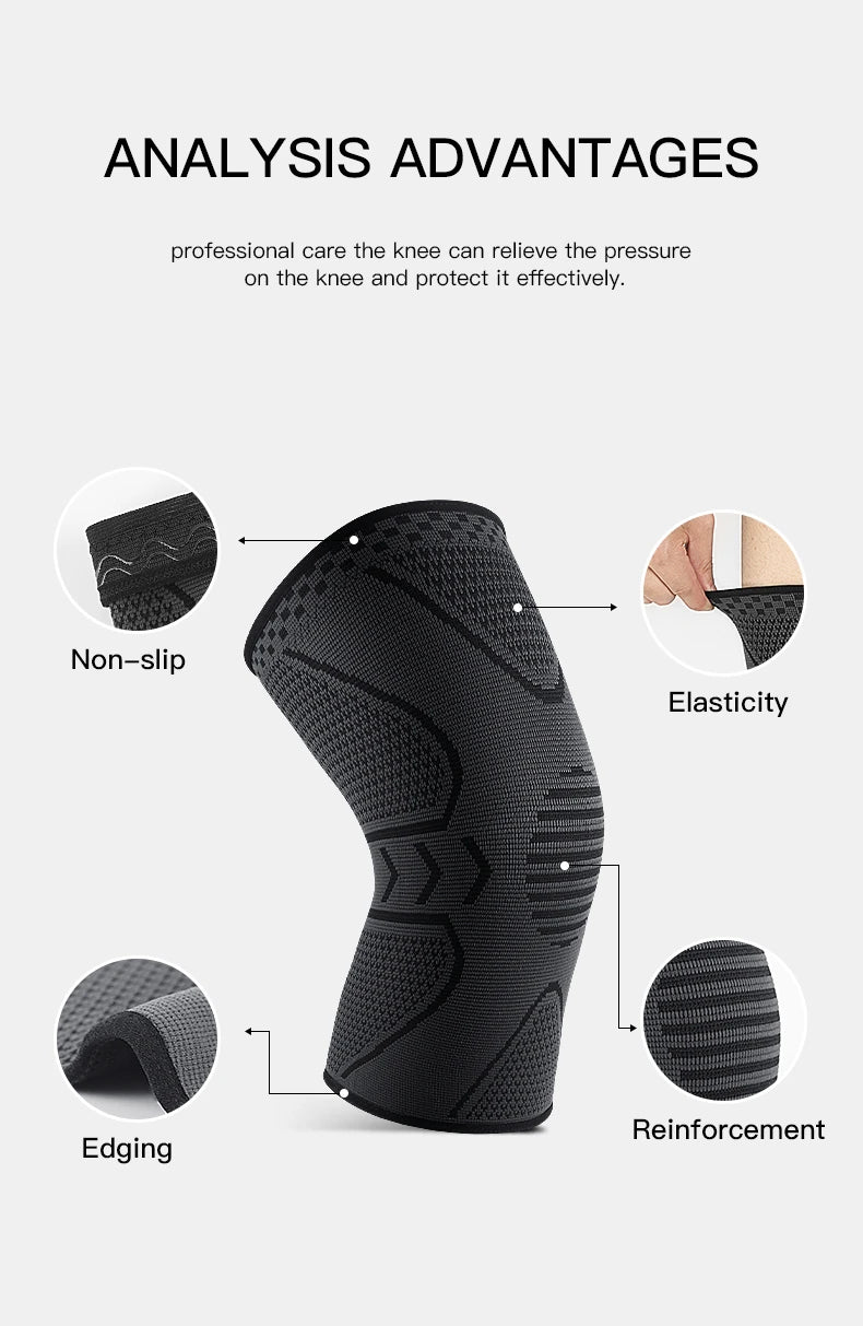 1piece Fitness Running Cycling Knee Braces Elastic Nylon Knee Brace For Sports Compression Knee Pad Sleeve Basketball Volleyball
