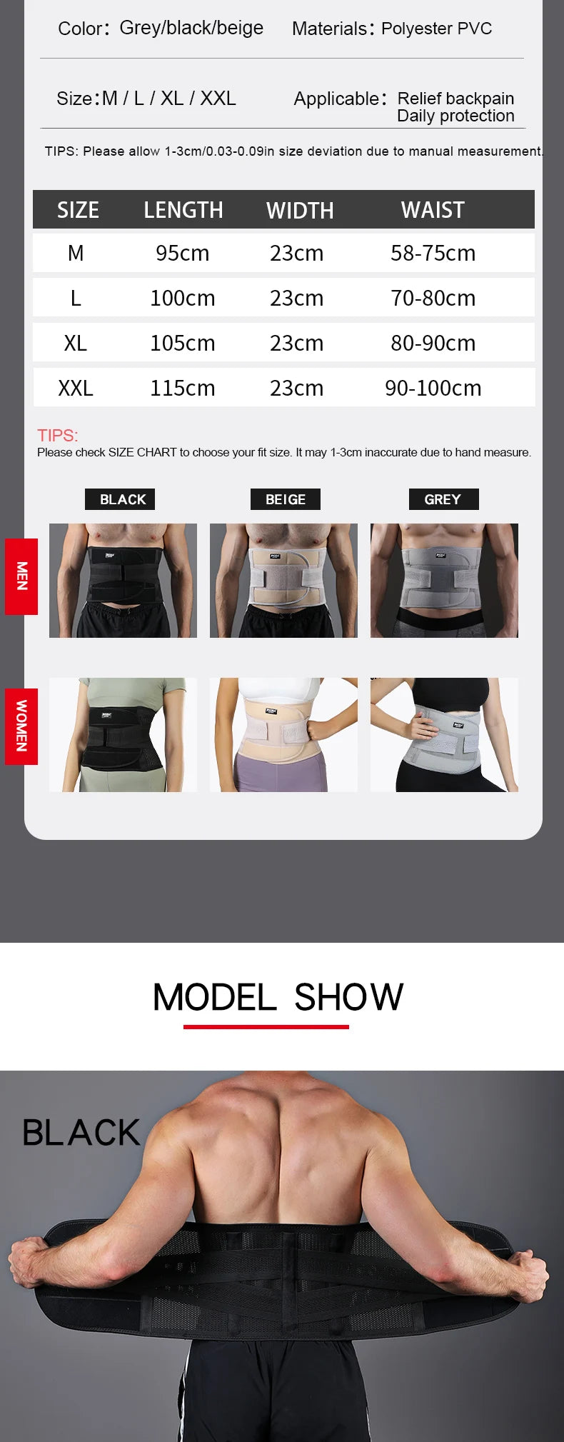 Men Women Waist Trainer Belt Waist Trimmer Weight Loss Workout Fitness Back Support