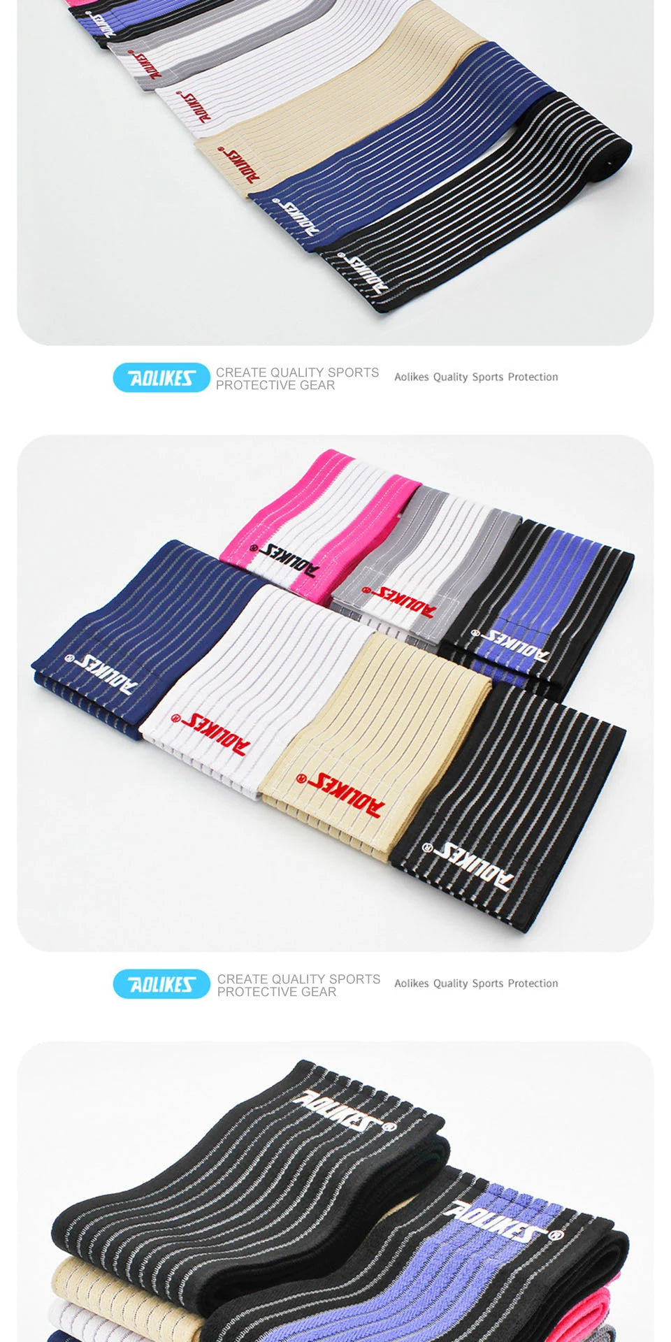 AOLIKES 1PCS 40-180cm Compression Bandage Protector Knee Support Brace Sports Elastic Elbow Straps Leg Bands Elast Bandag