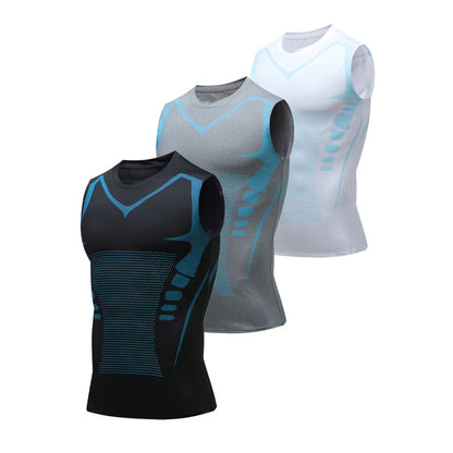 Sports Vest Men's Running Short-sleeved Quick-drying Sleeveless Ice Silk T-shirt Basketball Training Fitness Clothes Summer Thin