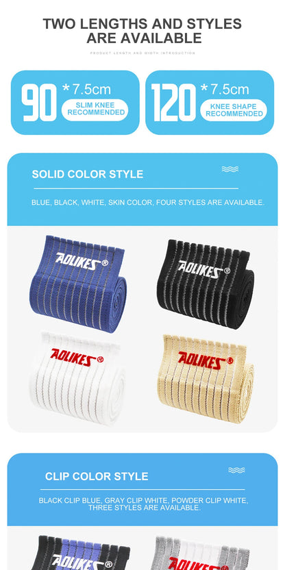 AOLIKES 1PCS 40-180cm Compression Bandage Protector Knee Support Brace Sports Elastic Elbow Straps Leg Bands Elast Bandag