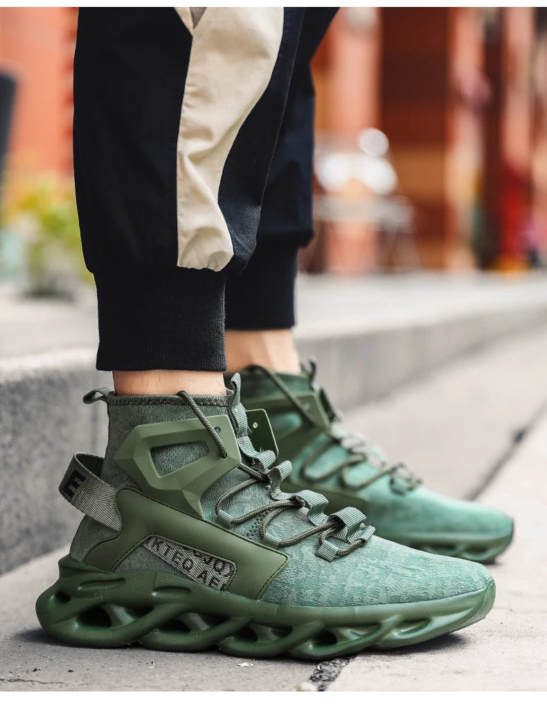 Men's lightweight, breathable, comfortable, soft, fashionable, minimalist high top outdoor sports shoes