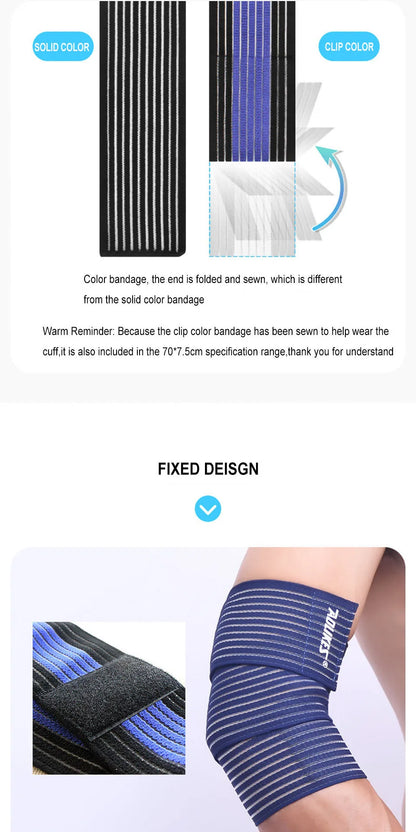 AOLIKES 1PCS 40-180cm Compression Bandage Protector Knee Support Brace Sports Elastic Elbow Straps Leg Bands Elast Bandag