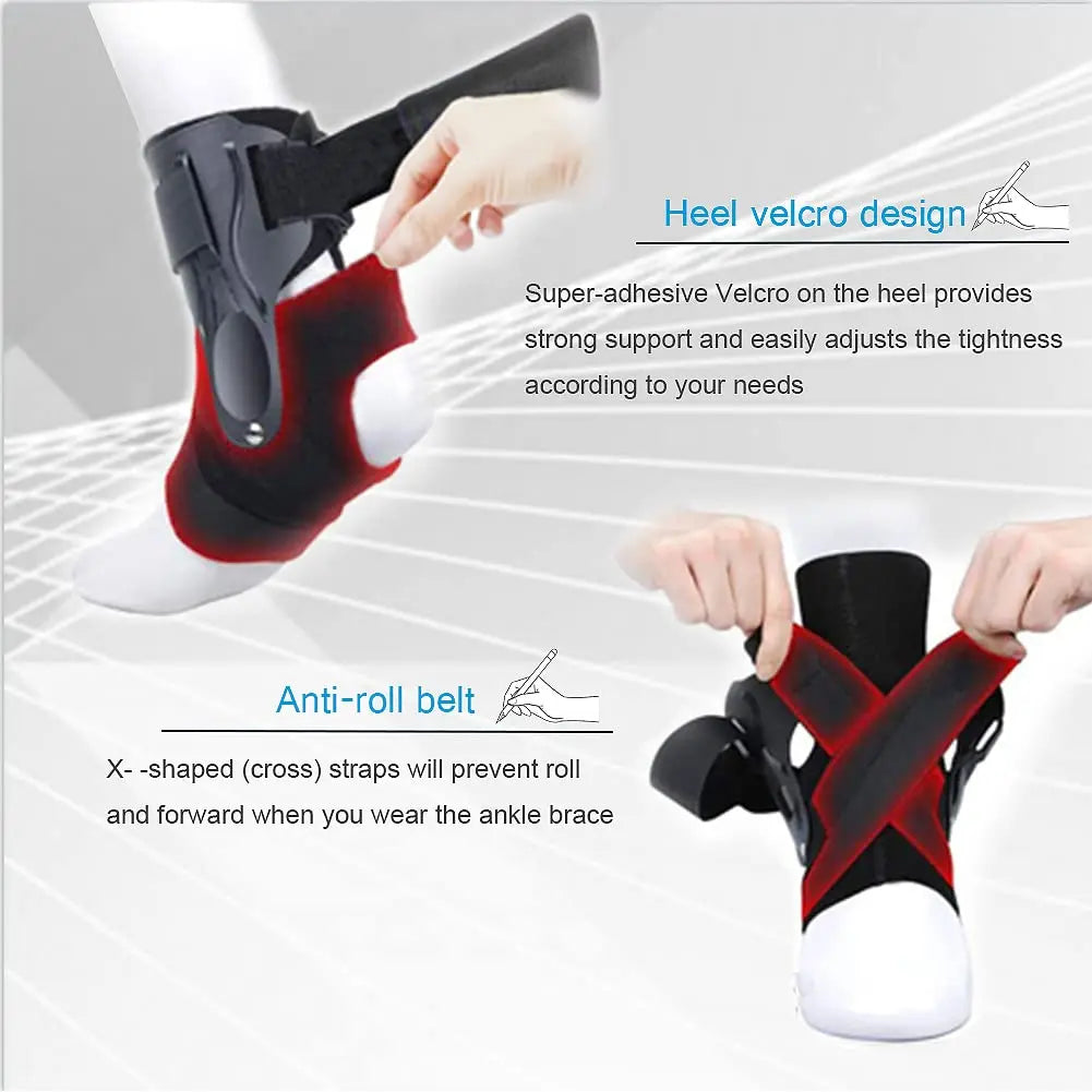 Ankle Brace-Stirrup Ankle Splint- Adjustable Rigid Stabilizer for Sprains Tendonitis Post-Op Cast Support and Injury Protection