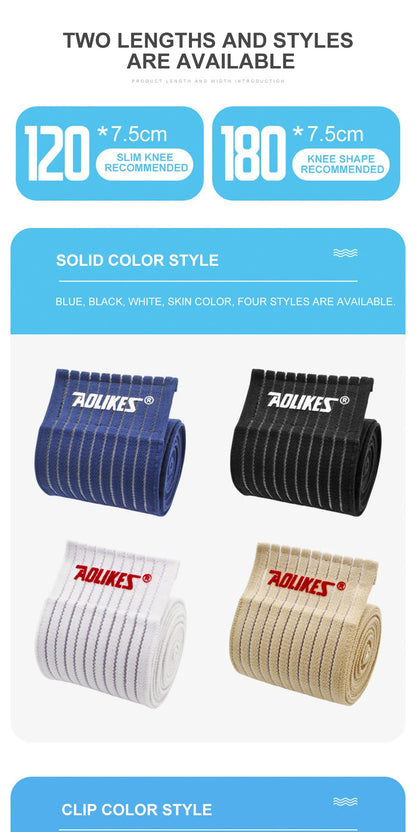 AOLIKES 1PCS 40-180cm Compression Bandage Protector Knee Support Brace Sports Elastic Elbow Straps Leg Bands Elast Bandag