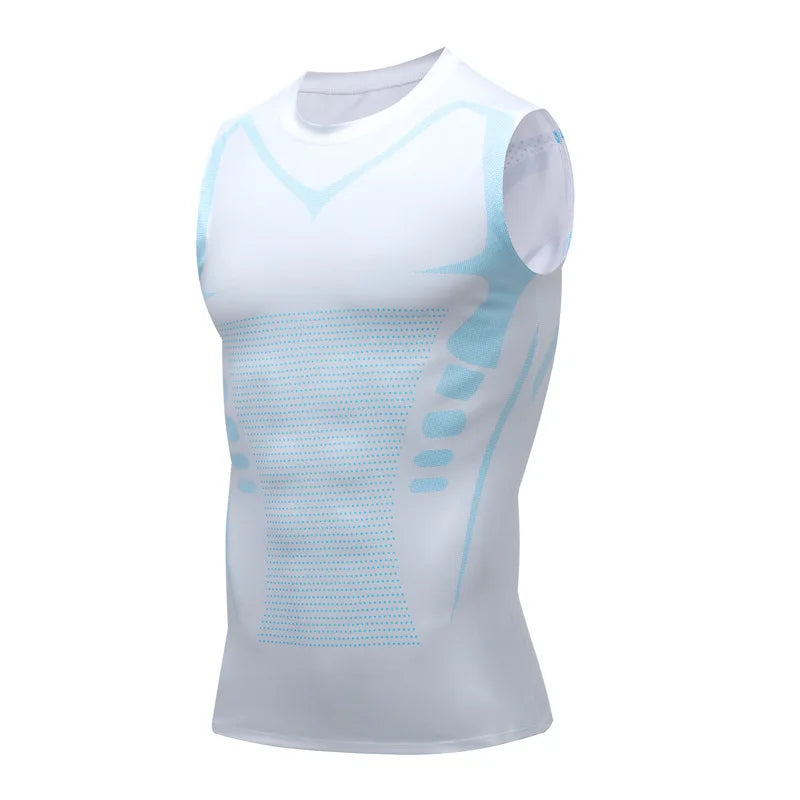 Sports Vest Men's Running Short-sleeved Quick-drying Sleeveless Ice Silk T-shirt Basketball Training Fitness Clothes Summer Thin
