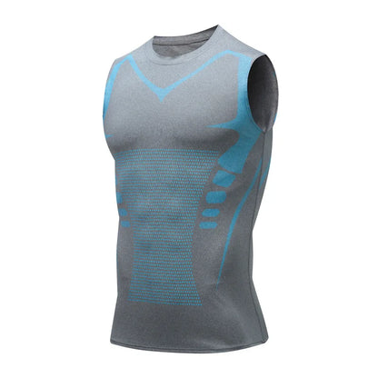 Sports Vest Men's Running Short-sleeved Quick-drying Sleeveless Ice Silk T-shirt Basketball Training Fitness Clothes Summer Thin