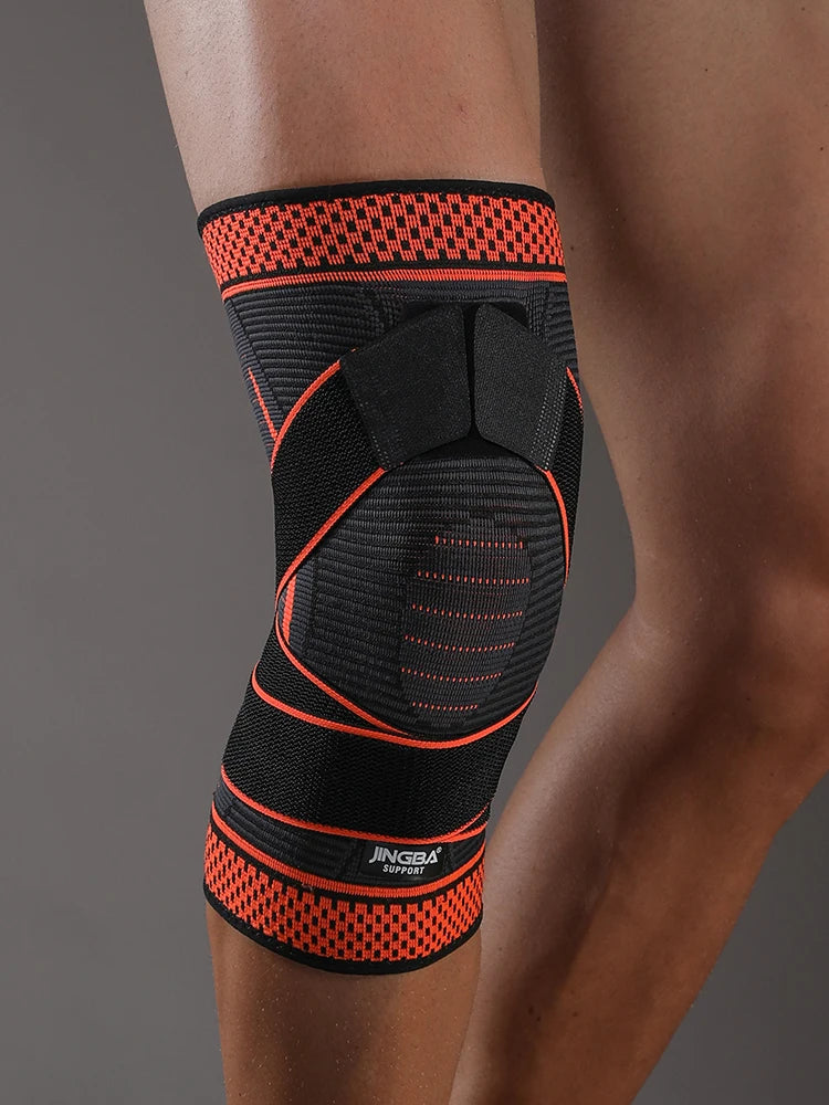 1 Pc Elastic Breathable Knee Support Sleeve with Adjustable Straps