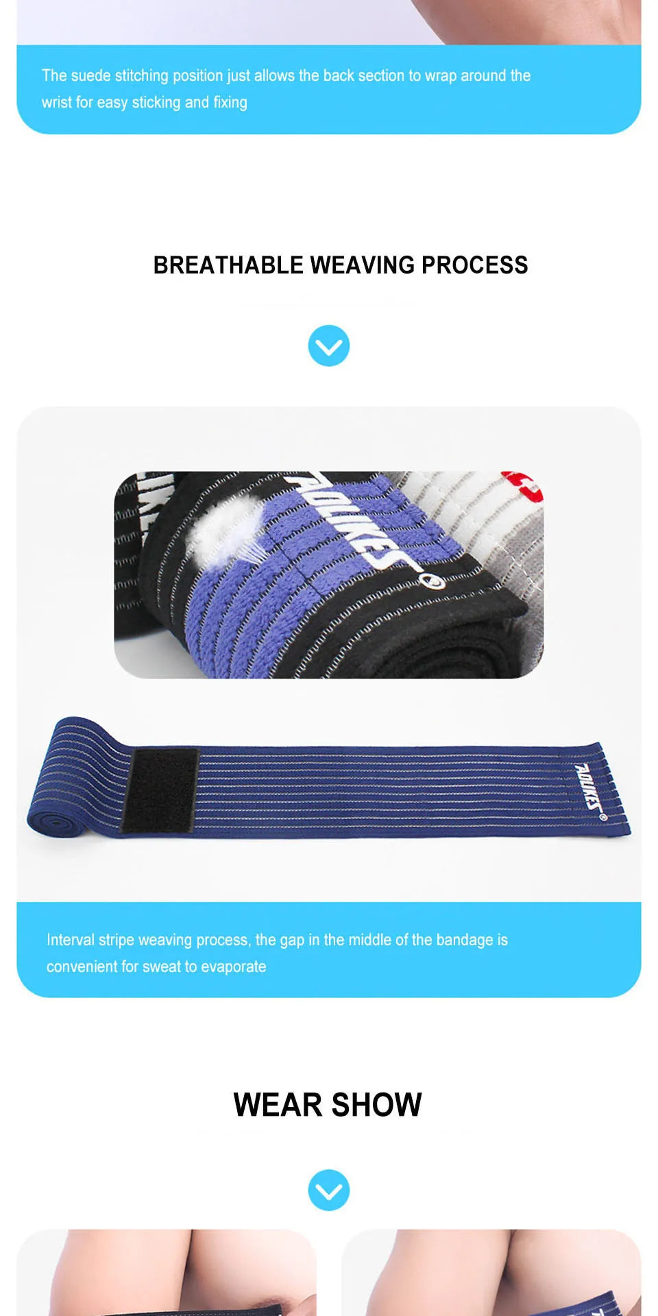AOLIKES 1PCS 40-180cm Compression Bandage Protector Knee Support Brace Sports Elastic Elbow Straps Leg Bands Elast Bandag