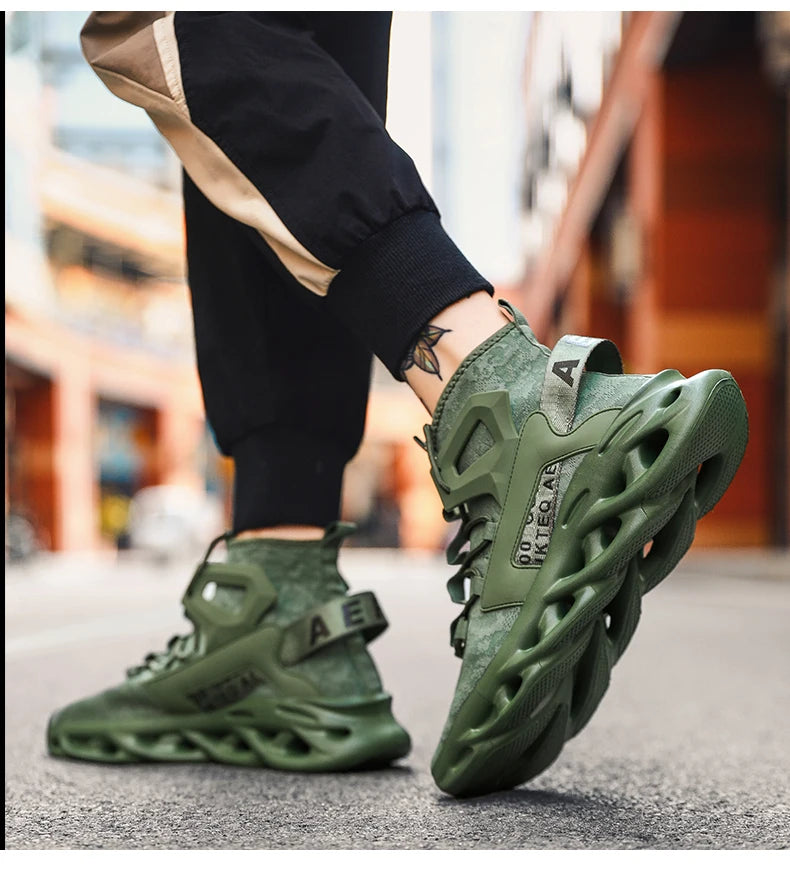 Men's lightweight, breathable, comfortable, soft, fashionable, minimalist high top outdoor sports shoes