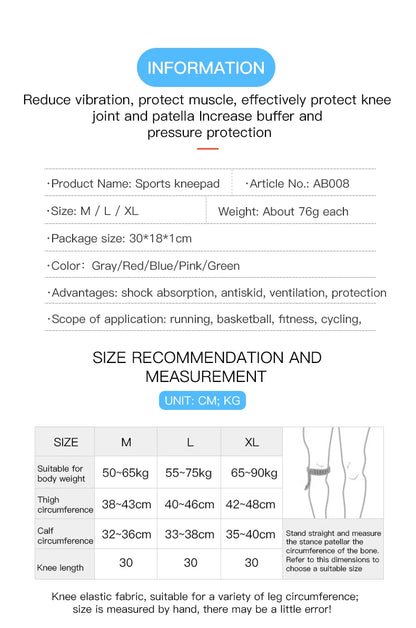 1piece Fitness Running Cycling Knee Braces Elastic Nylon Knee Brace For Sports Compression Knee Pad Sleeve Basketball Volleyball